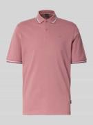 bugatti Poloshirt mit kurzer Knopfleiste in Altrosa, Größe L