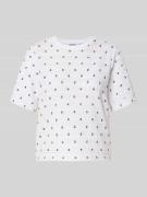 Jake*s Casual T-Shirt mit Rundhalsausschnitt in Offwhite, Größe L