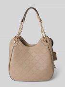 Liu Jo White Handtasche mit Label-Strukturmuster in Taupe, Größe 1