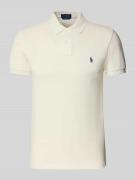 Polo Ralph Lauren Poloshirt mit Label-Stitching in Beige Melange, Größ...