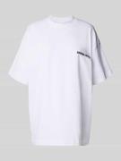 ANOTHER COTTON LAB Oversized T-Shirt mit Label-Print in Weiss, Größe S
