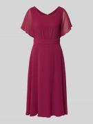 Vera Mont Knielanges Cocktailkleid mit Rundhalsausschnitt in Bordeaux,...