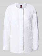 Stefanel Regular Fit Leinenbluse mit Brusttaschen in Weiss, Größe S