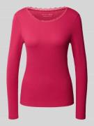 Christian Berg Woman Pyjama-Oberteil in Ripp-Optik mit Spitzenbesatz i...