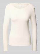 Christian Berg Woman Pyjama-Oberteil in Ripp-Optik mit Spitzenbesatz i...