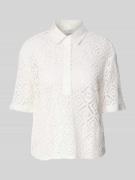 Christian Berg Woman Regular Fit Crochet-Bluse aus reiner Baumwolle in...