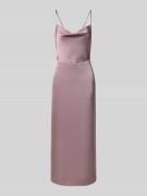 Vila Midikleid aus Satin mit Wasserfall-Ausschnitt Modell 'RAVENNA' in...