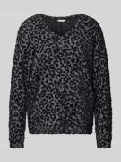 Street One Sweatshirt mit gerippten Abschlüssen in Anthrazit, Größe 34