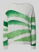 Street One Strickpullover mit gerippten Abschlüssen in Hellgrau Melang...