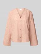 Jake*s Collection Hemdbluse mit Knopfleiste in Lachs, Größe 32