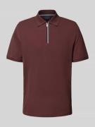 bugatti Regular Fit Poloshirt mit Reißverschluss in Bordeaux, Größe L