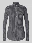 Polo Ralph Lauren Slim Fit Bluse mit Button-Down-Kragen in Black, Größ...