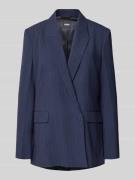 BOSS Relaxed Fit Longblazer mit Nadelstreifen in Marine, Größe 40