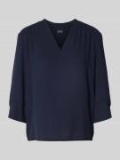 Marc Cain Blusenshirt mit V-Ausschnitt und 3/4-Arm in Marine, Größe 34