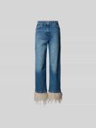 Iro Straight Fit Jeans mit Federn in Jeansblau, Größe 34