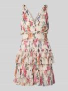 LACE & BEADS Cocktailkleid mit V-Ausschnitt in Offwhite, Größe L