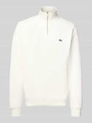 Lacoste Regular Fit Troyer aus reiner Baumwolle in Offwhite, Größe L