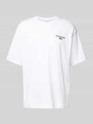 Lacoste Loose Fit T-Shirt aus reiner Baumwolle in Weiss, Größe M