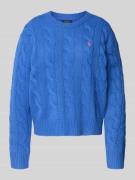 Polo Ralph Lauren Strickpullover aus Baumwoll-Kaschmir-Mix mit Zopfmus...