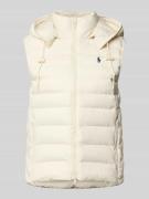 Polo Ralph Lauren Steppweste mit Stehkragen in Ecru, Größe M