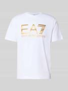 EA7 Emporio Armani T-Shirt mit Logo und Rundhalsausschnitt in Weiss, G...