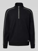 EA7 Emporio Armani Sweatshirt mit Stehkragen und Reißverschluss in Bla...