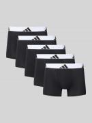 adidas Sportswear Trunks mit elastischem Logo-Bund im 5er-Pack in Blac...