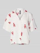 Pieces Relaxed Fit Blusenshirt aus reiner Viskose Modell 'NYA' in Weis...