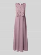 Vila Maxikleid mit Spitze und Cut Out im Rücken in Mauve, Größe 34