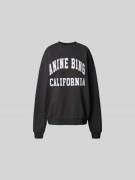 Anine Bing Oversized Sweatshirt mit Label-Print in Black, Größe S