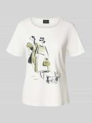 s.Oliver BLACK LABEL Regular Fit T-Shirt aus reiner Baumwolle in Offwh...