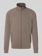 BOSS Regular Fit Sweatjacke aus Baumwoll-Mix in Schlamm, Größe L