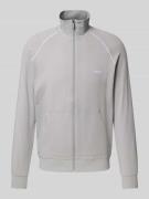 BOSS Regular Fit Sweatjacke aus Baumwoll-Mix in Hellgrau, Größe L