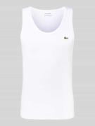 Lacoste Slim Fit Tank Top aus reiner Baumwolle in Weiss, Größe L