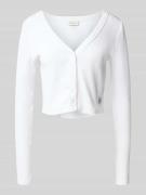 Calvin Klein Jeans Cropped Strickjacke mit Knopfleiste in Weiss, Größe...