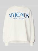 Gina Tricot Relaxed Fit Sweatshirt mit Rundhalsausschnitt in Ecru, Grö...