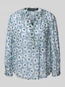 Luisa Cerano Blusenshirt mit V-Ausschnitt in Rauchblau, Größe 36