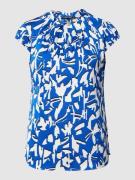comma Blusenshirt mit Allover-Muster in Royal, Größe 36