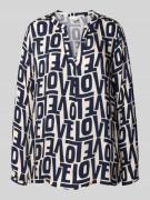 Milano Italy Blusenshirt mit V-Ausschnitt in Marine, Größe 36