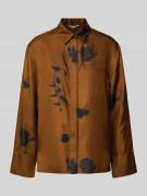 MM Regular Fit Hemdbluse aus reiner Seide Modell 'ERACLEA' in Cognac, ...