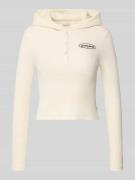 Guess Jeans Slim Fit Longsleeve mit Kapuze und Label-Stitching in Beig...