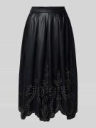 Oui Midirock in Leder-Optik mit Reißverschluss in BLACK, Größe 42