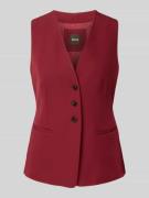BOSS Orange Regular Fit Weste mit Paspeltaschen in Bordeaux, Größe 36