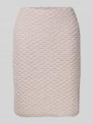 Marc Cain Minirock aus Effektgarn mit Strukturmuster in Kitt, Größe 40