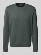 Napapijri Sweatshirt mit Rundhalsausschnitt und Label-Stitching in Kha...
