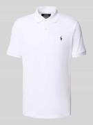 Polo Ralph Lauren Slim Fit Poloshirt mit Label-Stitching in Weiss, Grö...