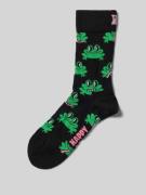 Happy Socks Socken mit Motiv-Stitching Modell 'Frog' in Black, Größe 3...
