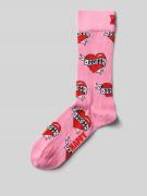 Happy Socks Socken mit Motiv-Stitching Modell 'Mom' in Rosa, Größe 36-...