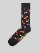 Happy Socks Socken mit Motiv-Stitching Modell 'GLASSES' in Black, Größ...