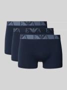 Emporio Armani Trunks mit elastischem Logo-Bund im 3er-Pack in Dunkelb...